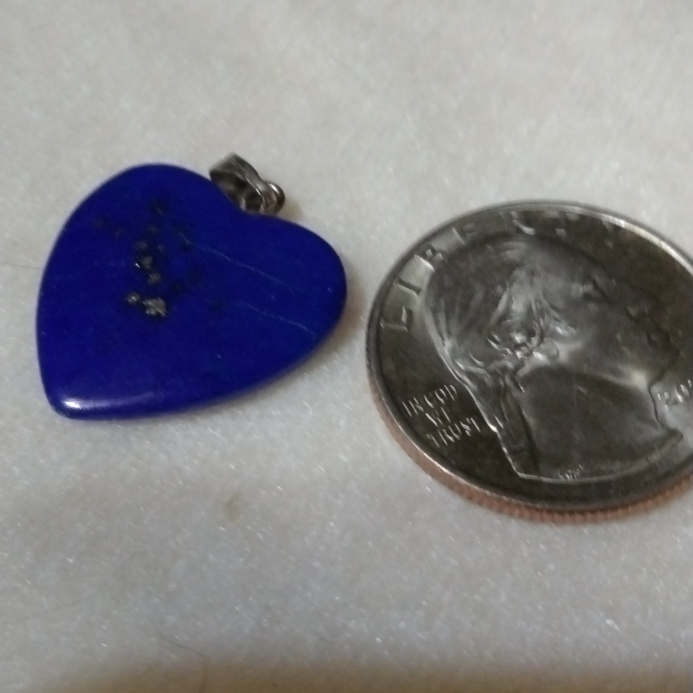 Blue lapis heart shaped necklace charm NWT (sku 341) - Picture 4 of 4